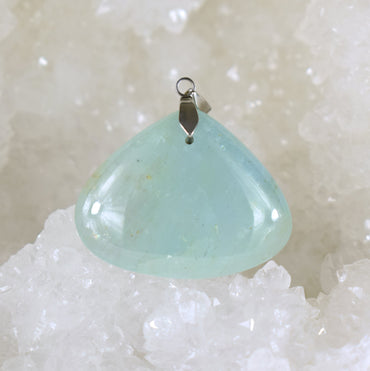 Aigue Marine 70 carats - pendentif cabochon unique en pierre naturelle #60