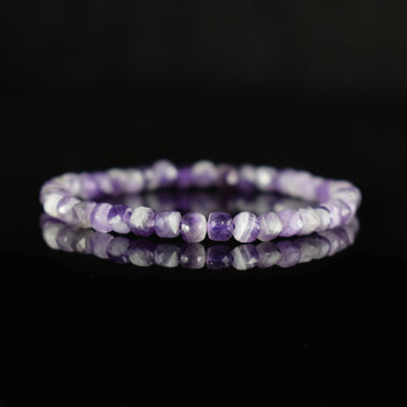 Améthyste Chevron Bracelet perles carrées facettées 4.5mm - Intégration - Calme spirituel - Guérison