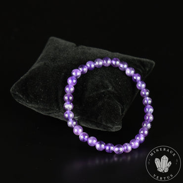 Bracelet Améthyste perles rondes 6mm AA