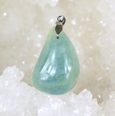 Aigue Marine 63 carats - pendentif cabochon unique en pierre naturelle #61