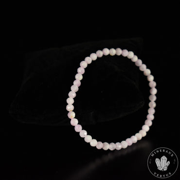 Bracelet Kunzite AA perles rondes facettées 4mm, Amour - Soutien - Compréhension - Paix