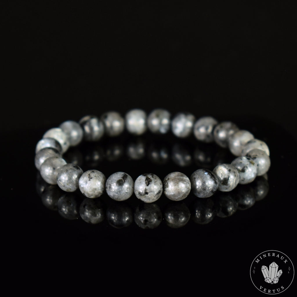 Bracelet Larvikite perles 8mm rondes