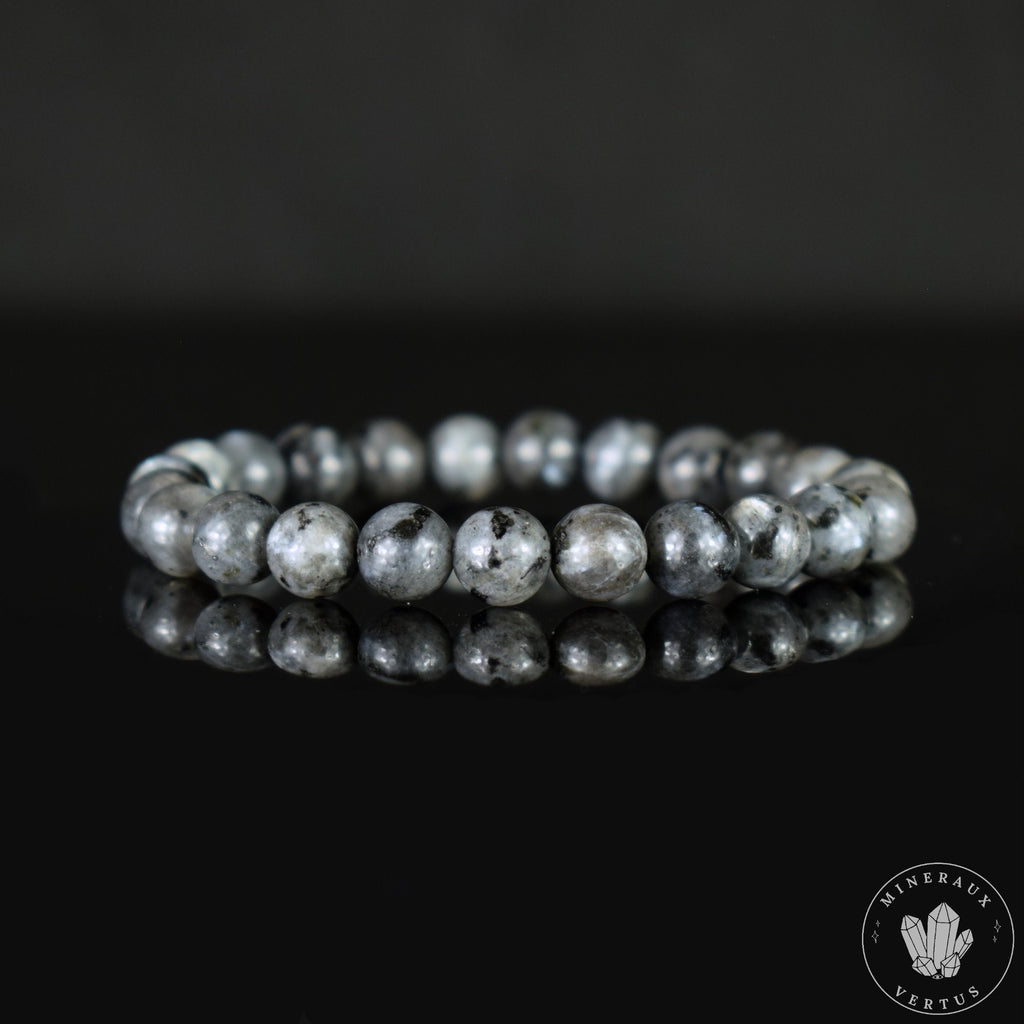 Bracelet Larvikite perles 8mm rondes
