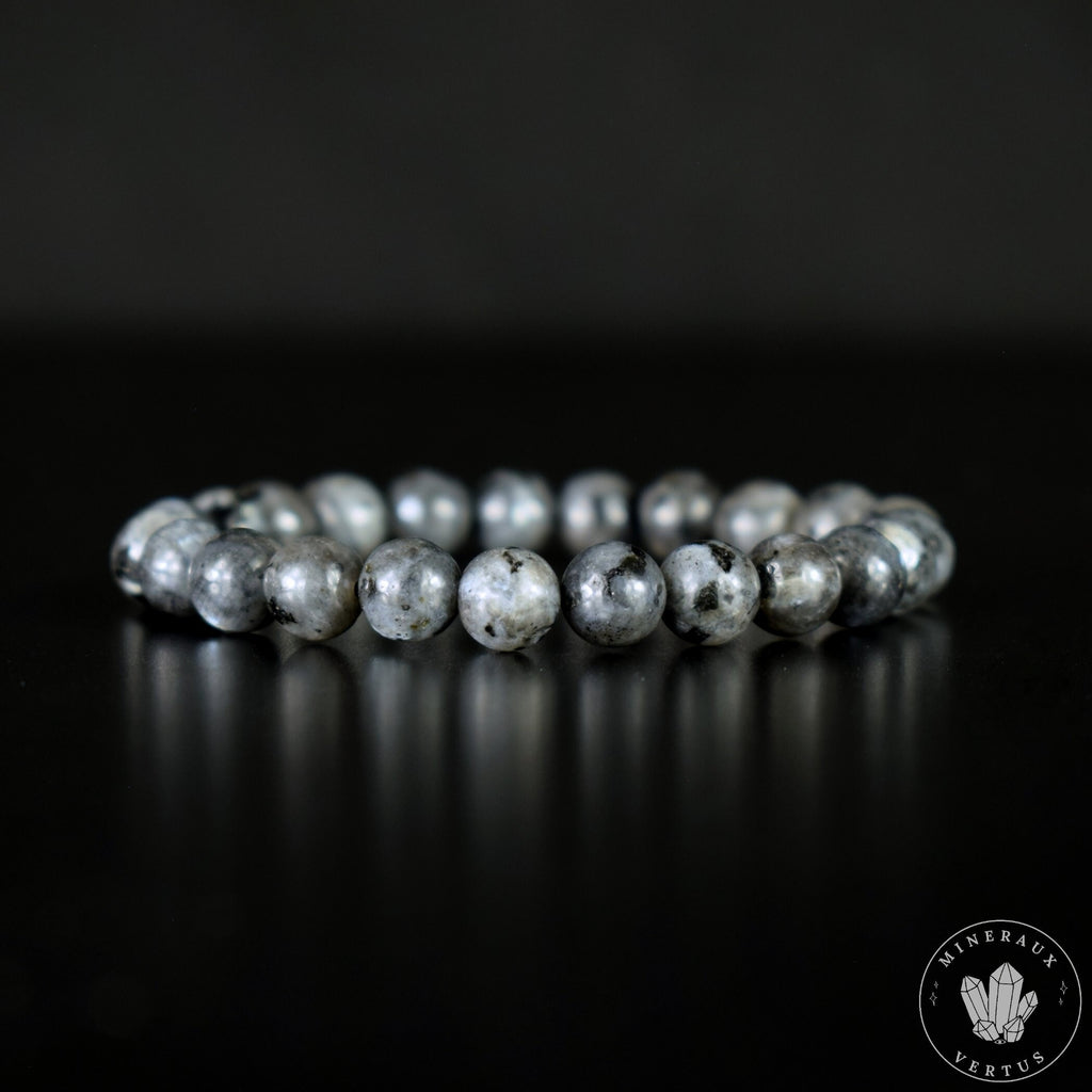 Bracelet Larvikite perles 8mm rondes