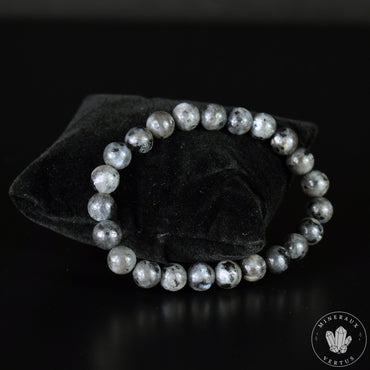 Bracelet Larvikite perles 8mm rondes