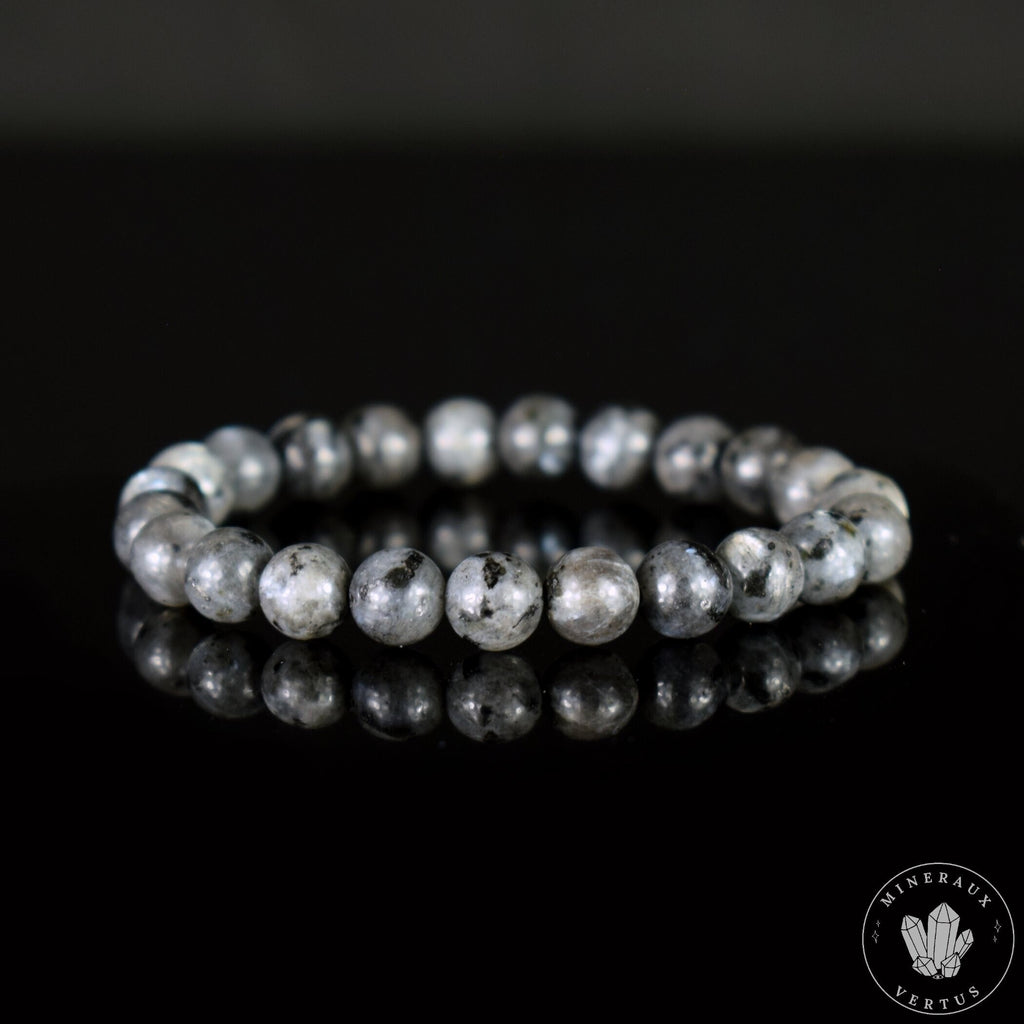 Bracelet Larvikite perles 8mm rondes