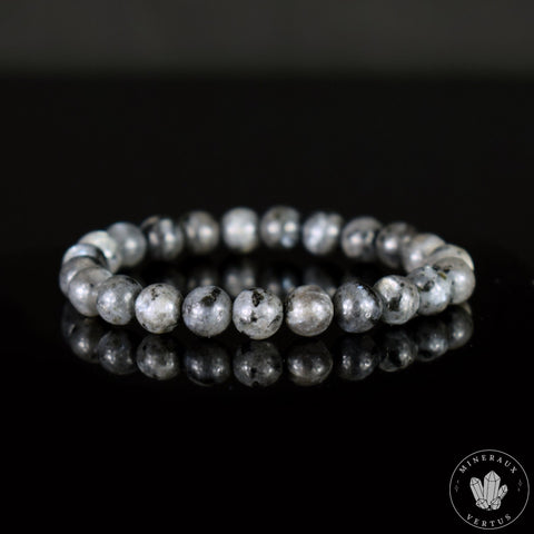 Bracelet Larvikite perles 8mm rondes