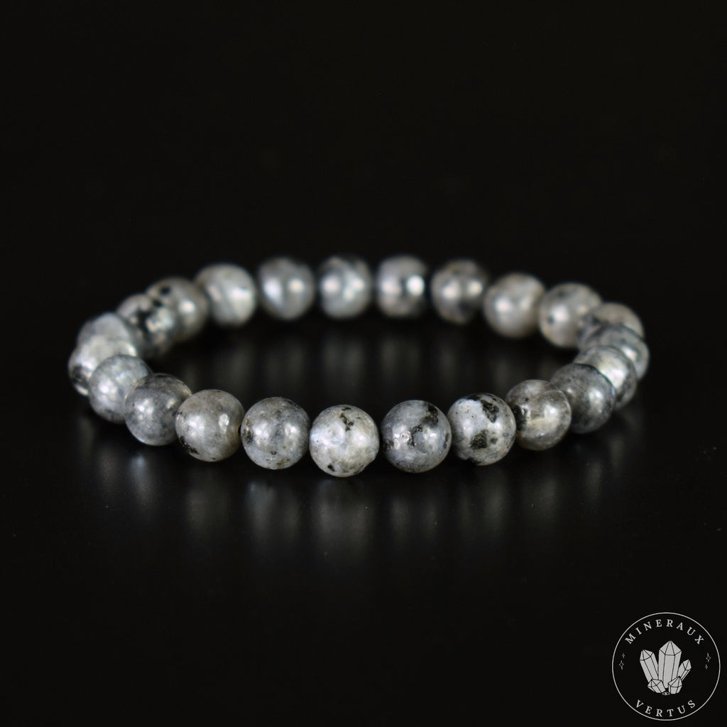 Bracelet Larvikite perles 8mm rondes