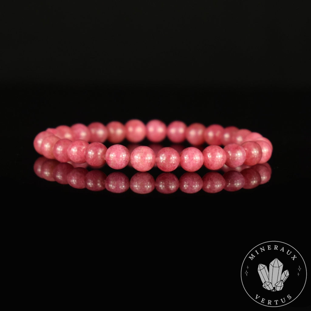 bracelet rhodonite 6.5mm rondes AAA