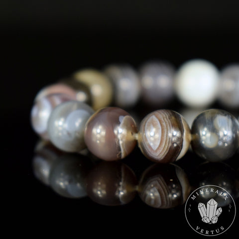 Bracelet Agate du Botswana 10mm perles rondes