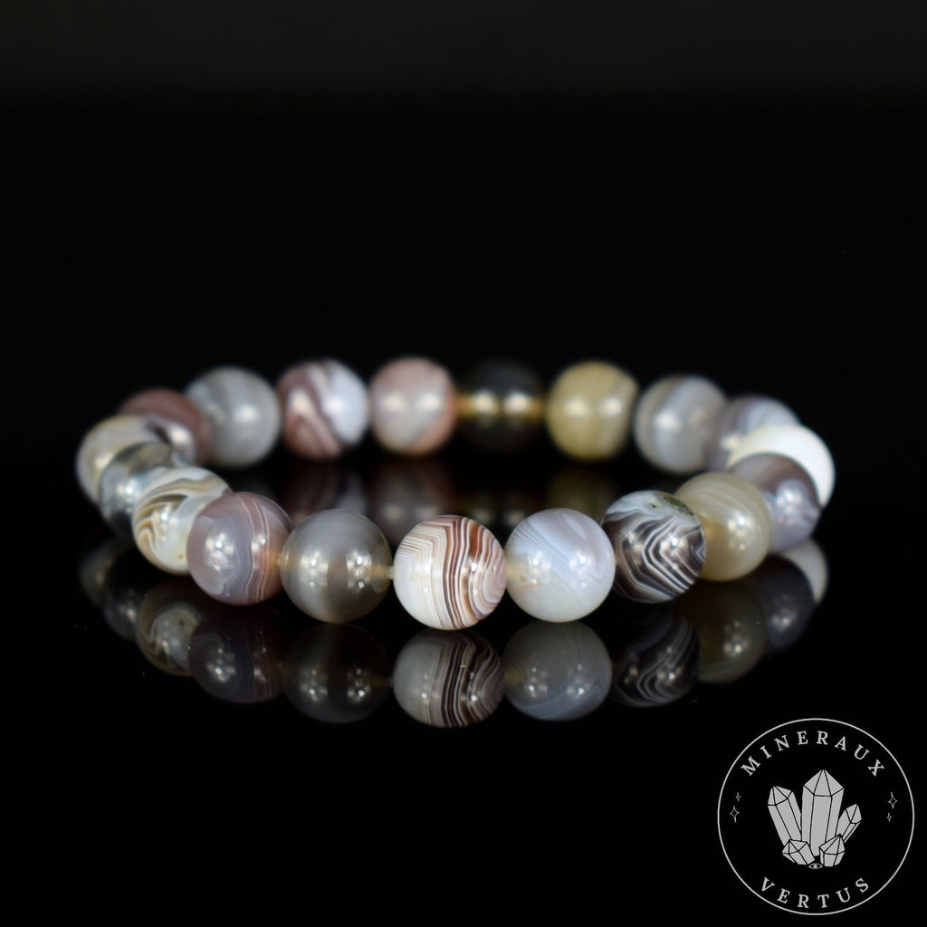 bracelet agate botswana perles 10mm