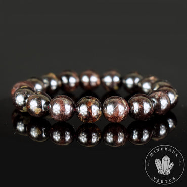 Bracelet Grenat Rouge Almandin du Brésil perles rondes 12mm - Initiation - Stimulation - Eclat