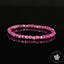 Bracelet Rubis Myanmar perles 4mm carrées facettées couleur vive - Pensée positive - Entretien - Stabilité