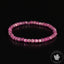 Bracelet Rubis Myanmar perles 4mm carrées facettées couleur vive - Pensée positive - Entretien - Stabilité