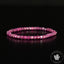 Bracelet Rubis Myanmar perles 4mm carrées facettées couleur vive - Pensée positive - Entretien - Stabilité