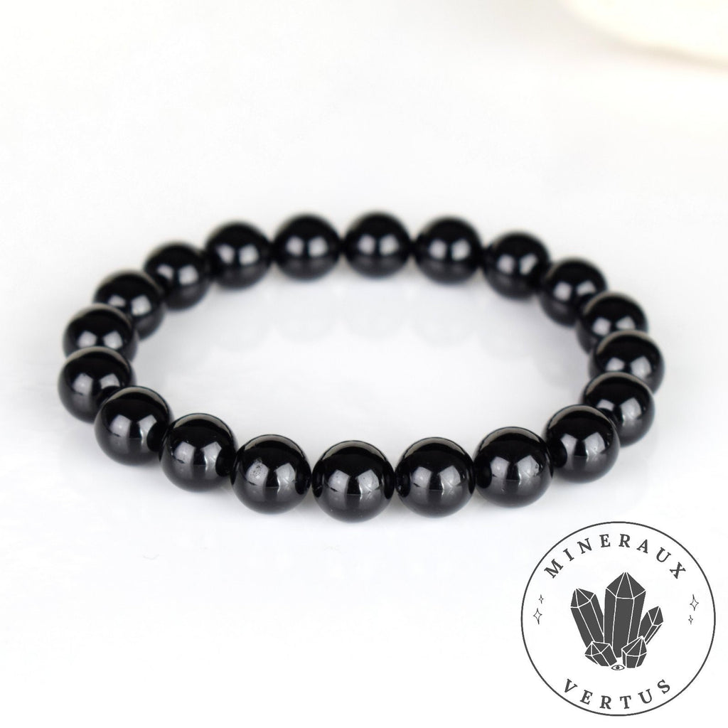 Bracelet Tourmaline noire perles 10mm rondes - Ancrage - Protection - Réalignement