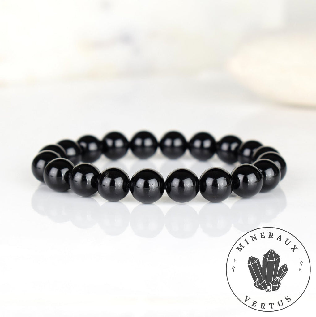 Bracelet Tourmaline noire perles 10mm rondes - Ancrage - Protection - Réalignement