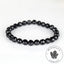 Bracelet Tourmaline noire perles 8mm rondes facettées - Ancrage - Protection - Réalignement