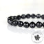 Bracelet Tourmaline noire perles 8mm rondes facettées - Ancrage - Protection - Réalignement