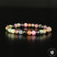 Bracelet Tourmaline Multicolore perles 6mm rondes facettées - Révélation - Croissance - Renouvellement