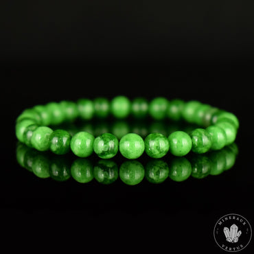 Bracelet Jade Maw Sit-Sit naturel perles 6mm , véritable Jade Kosmochlor - Chloromelanite