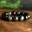 Bracelet Obsidienne Oeil Céleste 14mm perles rondes naturelles grade AAA, Clairvoyance Protection Purification