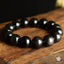 Bracelet Obsidienne Oeil Céleste 14mm perles rondes naturelles grade AAA, Clairvoyance Protection Purification