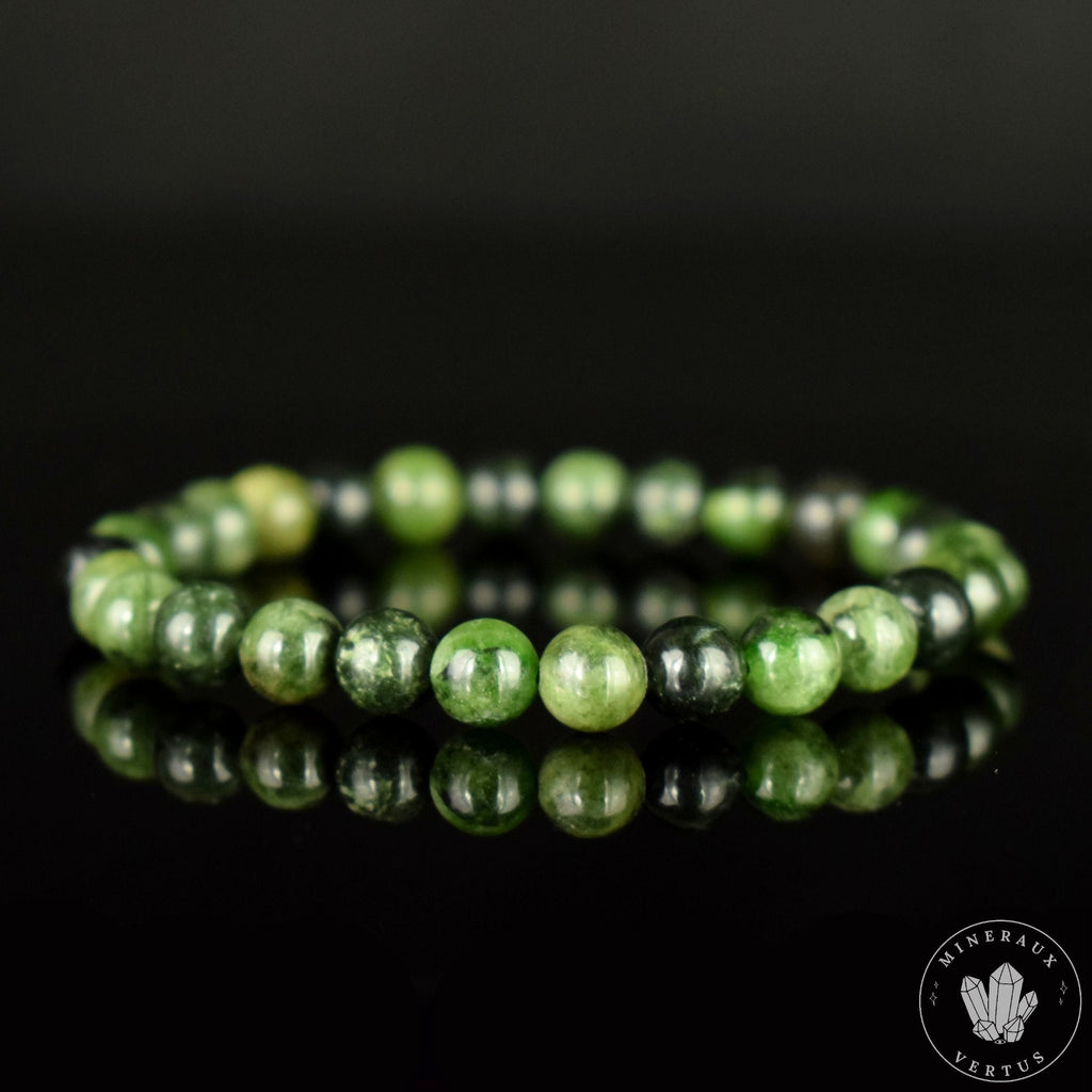 Bracelet Chrome Diopside 6mm perles rondes AA - Révélation - Croissance - Renouvellement