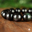 Bracelet Obsidienne Oeil Céleste 14mm perles rondes naturelles grade AAA, Clairvoyance Protection Purification