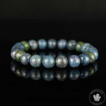 Bracelet Rubis Cyanite perles 9mm rondes naturelles - Libération - Circulation - Apaisement