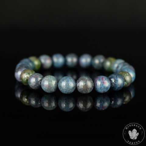 Bracelet Rubis Cyanite perles 9mm rondes naturelles - Libération - Circulation - Apaisement