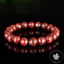 Bracelet Rubis Rouge perles 10mm naturelles rondes facettées Myanmar grade AAA