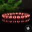 Bracelet Rubis Rouge perles 10mm naturelles rondes facettées Myanmar grade AAA