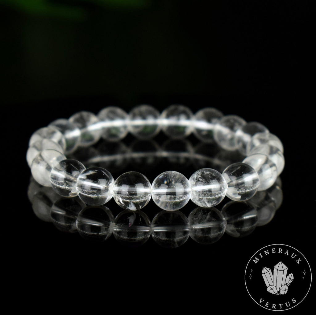 Bracelet Cristal de Roche perles 10mm grade AA