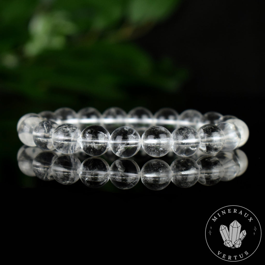 Bracelet Cristal de Roche perles 10mm grade AA