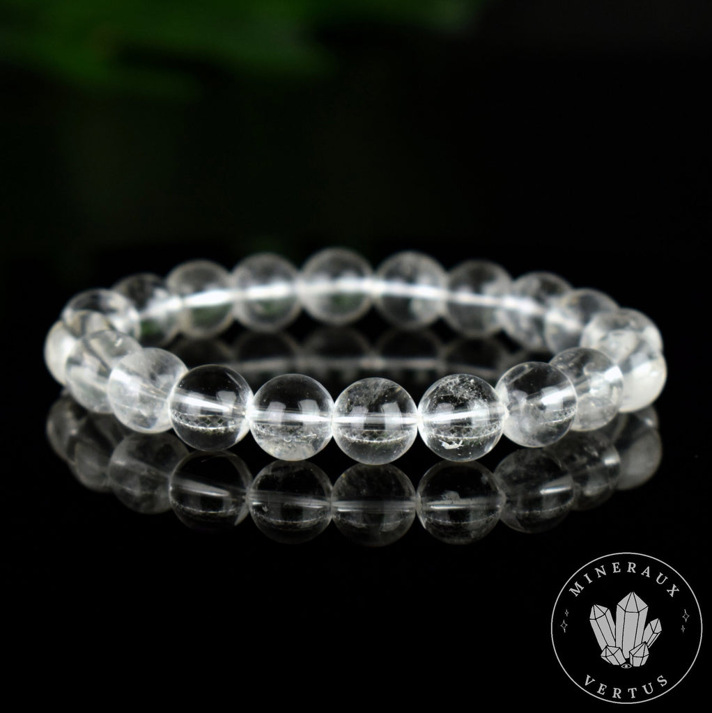 Bracelet Cristal de Roche perles 10mm grade AA
