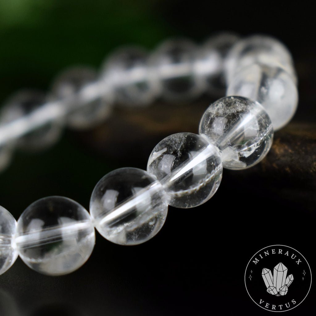 Bracelet Cristal de Roche perles 10mm grade AA