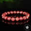 Bracelet Rubis Rouge perles 10mm naturelles rondes facettées Myanmar grade AAA