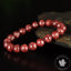 Bracelet Rubis Rouge perles 10mm naturelles rondes facettées Myanmar grade AAA