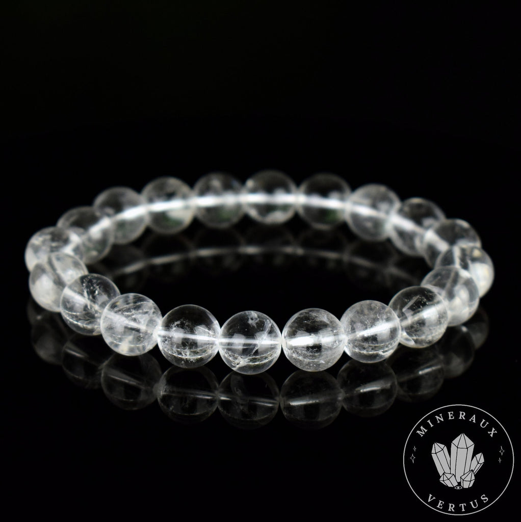 Bracelet Cristal de Roche perles 10mm grade AA