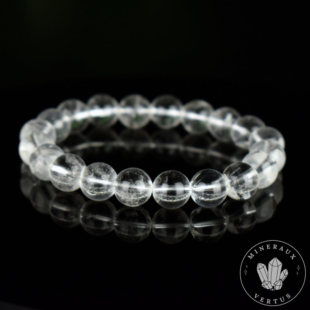 Bracelet Cristal de Roche perles 10mm grade AA