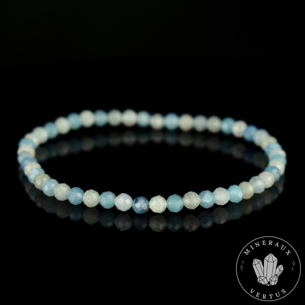 Bracelet Trolleite perles 4mm rondes facettées - Calme - Méditation - Spiritualité