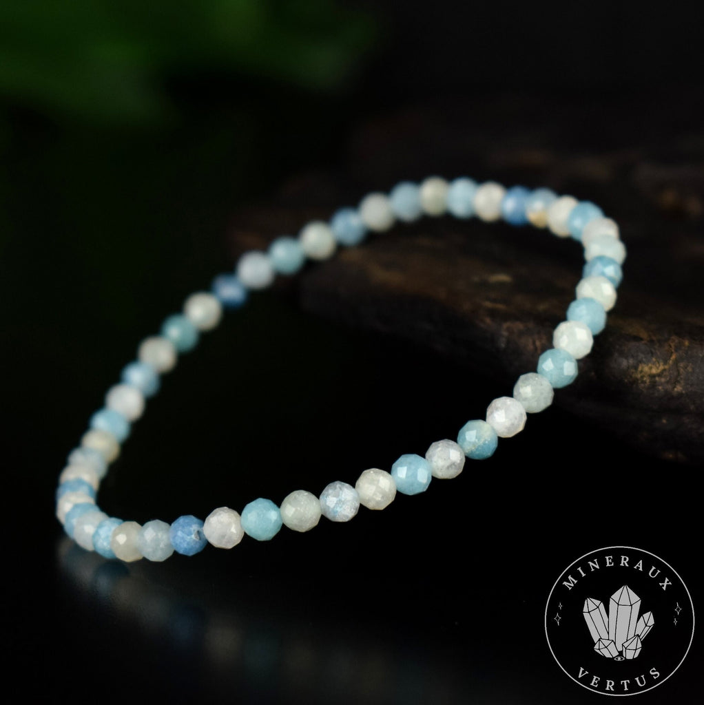 Bracelet Trolleite perles 4mm rondes facettées - Calme - Méditation - Spiritualité