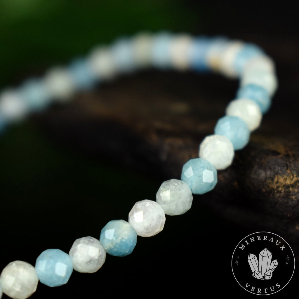 Bracelet Trolleite perles 4mm rondes facettées - Calme - Méditation - Spiritualité