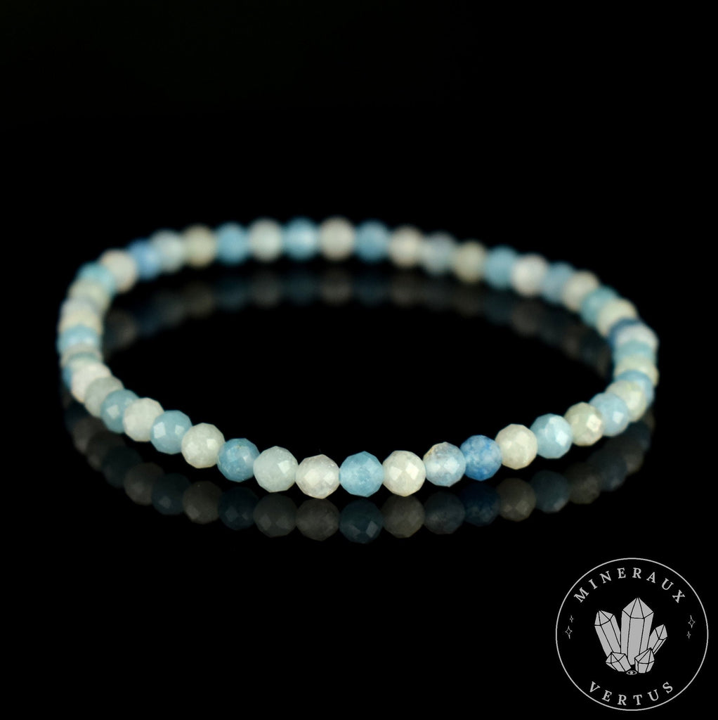Bracelet Trolleite perles 4mm rondes facettées - Calme - Méditation - Spiritualité