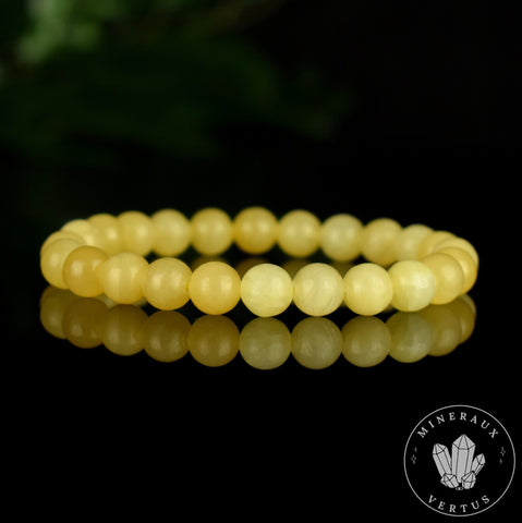 Bracelet Calcite Jaune perles 8mm qualité AAA
