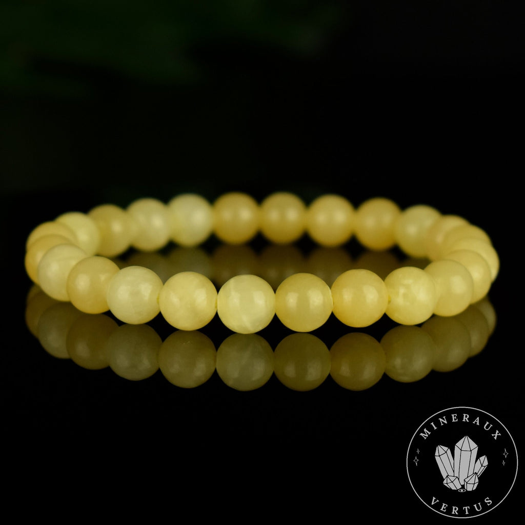 Bracelet Calcite Jaune perles 8mm qualité AAA
