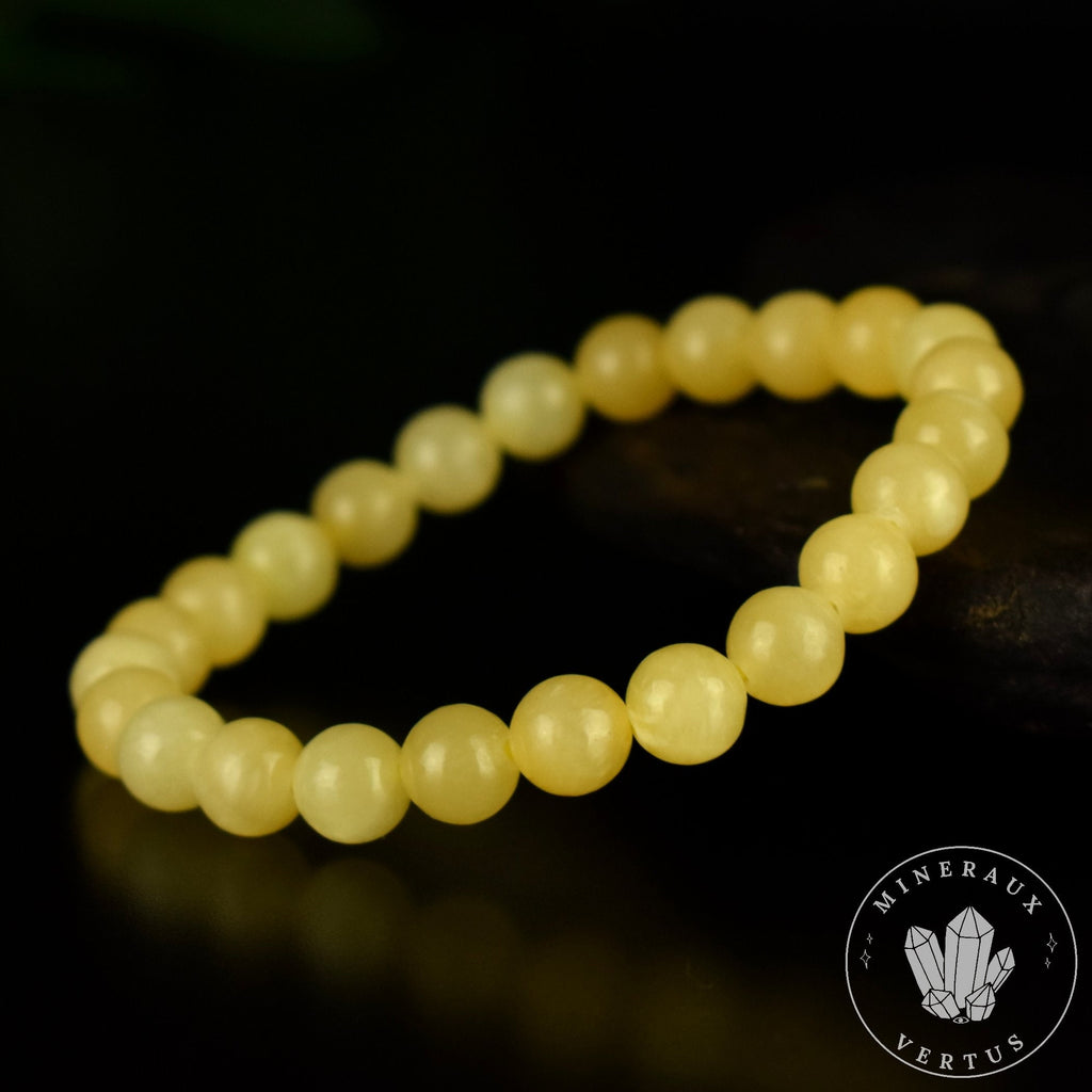 Bracelet Calcite Jaune perles 8mm qualité AAA