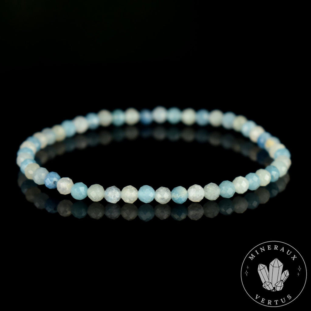 Bracelet Trolleite perles 4mm rondes facettées - Calme - Méditation - Spiritualité