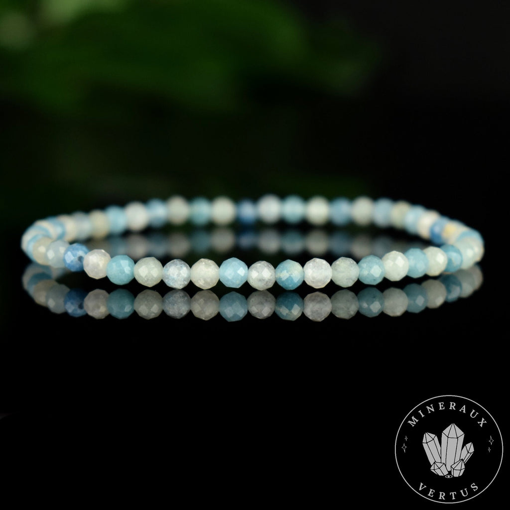 Bracelet Trolleite perles 4mm rondes facettées - Calme - Méditation - Spiritualité